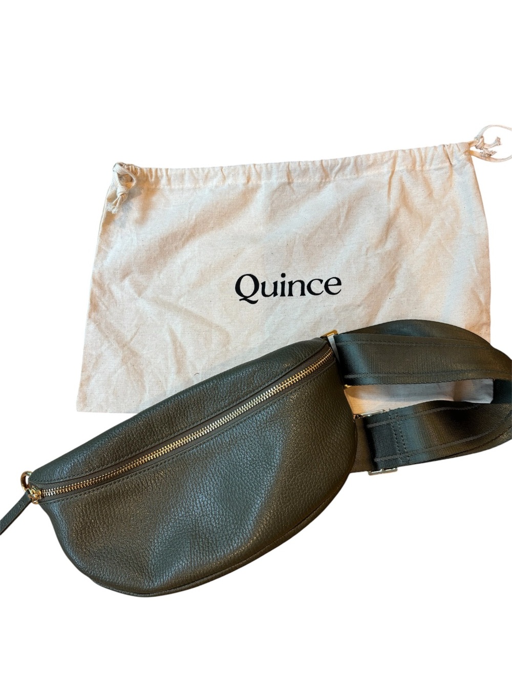 Quince Belt Bag Green Pebbled Leather Purse